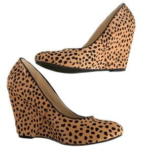 Banana Republic Animal Print Calf Hair Wedge 8